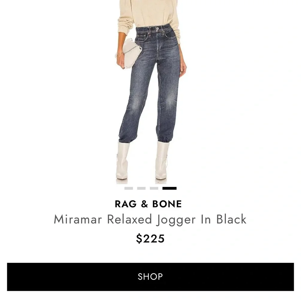 Rag & Bone Miramar Relaxed Jogger Jeans Blue Denim Elastic Waist Lounge Pant S - Picture 5 of 7